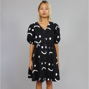 Lazy Oaf Happy Sad Puff Sleeve Dress